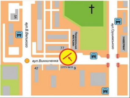 Билборд A в Дрогобыче вул. Бориславська (центр) схема