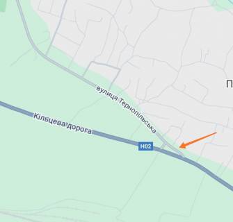 Билборд A в Золочеве (Львовской обл) в'їзд в м. Золочів з Тернополя схема