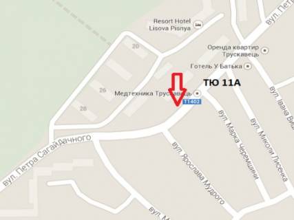 Билборд A в Трускавце, 3x6  вул. Сагайдачного, Вишенька схема