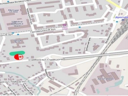 Билборд A в Дрогобыче вул Стрийська (за мостом в центр) схема
