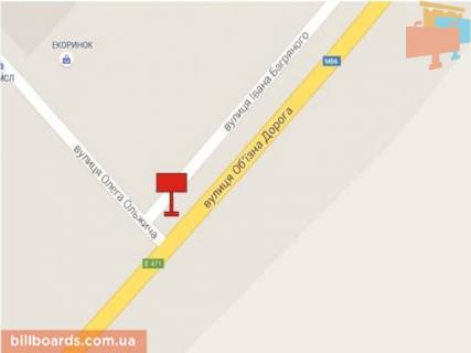 Билборд A в Стрые, 3x6  вул. Ольжича, Епіцентр схема