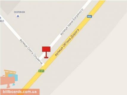Билборд B в Стрые, 3x6  вул. Ольжича, Епіцентр схема