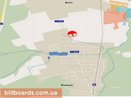 Білборд, Бігборд (Борд)  A у Моршині, 3x6  виїзд з міста схема