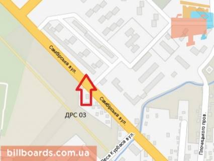 Билборд A в Дрогобыче, 3x6  вул. Самбірська, автобусна зупинка схема