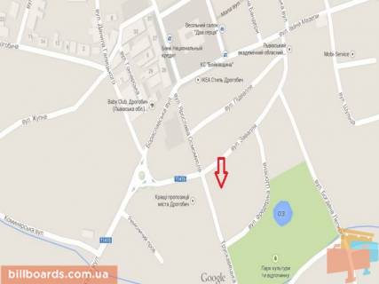 Билборд A в Дрогобыче, 3x6  вул. Трускавецька (центр) схема