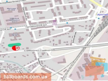 Billboard A in Drogobich, 3x6  st. Strijs'ka (za mostom v centr) scheme