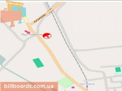 Билборд A в Пустомытах, 3x6  виїзд з Пустомит на Львів схема