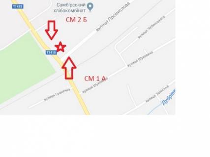Билборд A в Самборе, 3x6  виїзд з Самбора на Мостиська схема