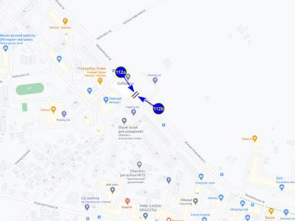 Билборд B в Чернигове, 112b  вул. Незалежности 32 (Велмарт) (сторона Б) схема