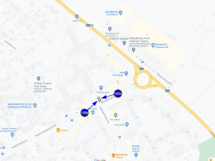 Билборд B в Чернигове ул. Белова 29 (сторона Б) схема