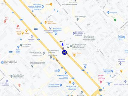 Билборд A в Чернигове по Мира 45 областная рада (грань 5) схема