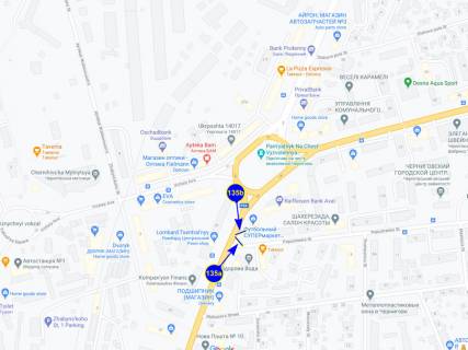 Билборд B в Чернигове ул. Мазепы х ул. Попудренко (сторона Б) схема