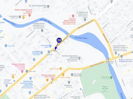 Билборд A в Чернигове, 59a  вул. Гетьмана Полуботка х вул. Тарновського (пушкина) схема