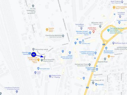 Билборд A в Чернигове, 64  площа Вокзальна центральний Автовокзал схема