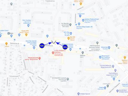 Билборд B в Чернигове, 62b  проспект Левка Лук'яненка (Рокосовського), 24 (сторона Б) схема