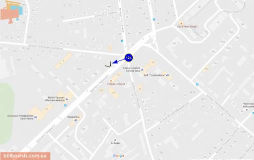 Билборд A в Чернигове Победы пр-т, 126 напротив "старого чернигова" схема