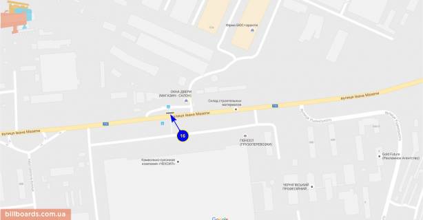 Билборд A в Чернигове Івана Мазепи (Щорса) ул., ост. Чексил, левый схема
