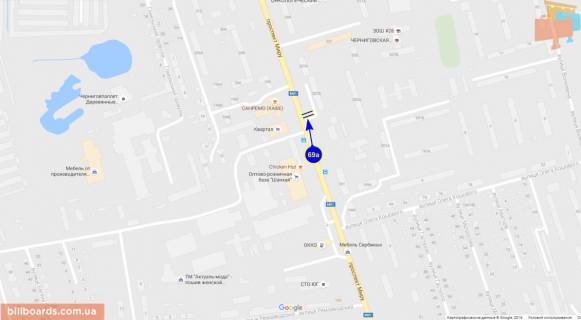 Билборд A в Чернигове Мира пр-т, 207 схема