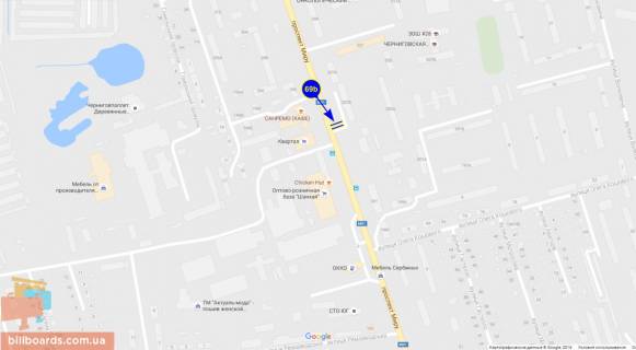 Billboard B in Chernihiv Mira pr-t, 207 scheme