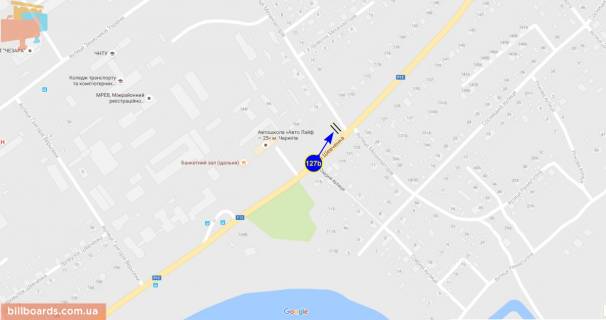 Билборд B в Чернигове Шевченко ул., 162 схема