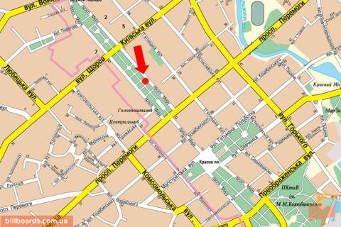 Citylight B in Chernihiv Mira av. 49, ost. Megacentr scheme