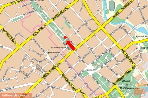 Citylight A in Chernihiv Mira av. 49, magazin Kosmo scheme