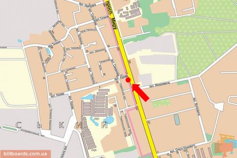 Билборд B в Чернигове Мира пр-т / ул. Кирова схема