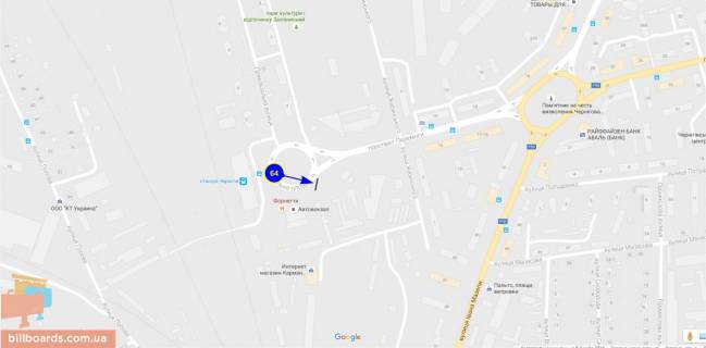 Билборд A в Чернигове Вокзальная пл., возле автовокзала схема