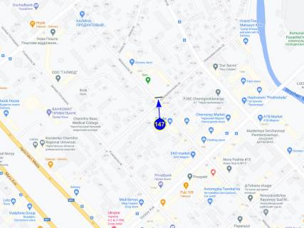 Билборд A в Чернигове ул. Мстиславская 22а х ул. Чернышевского схема