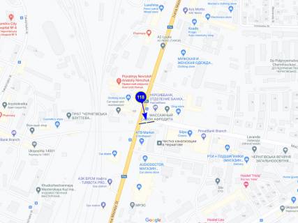 Билборд B в Чернигове ул. Мазепы 60 (правый) схема