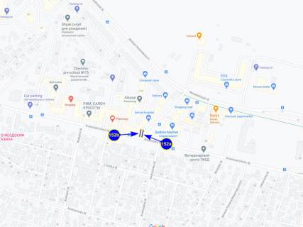 Билборд A в Чернигове, 6х3  ул. Красносельского 25 (сторона А) схема