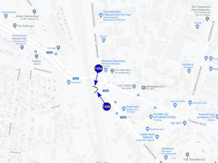 Billboard B in Chernihiv, 149б  st. Kozac'ka h st. Lubecskaa (storona B) scheme