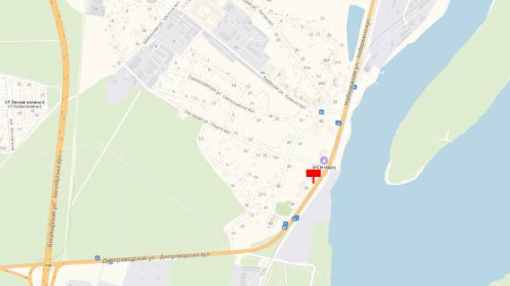 Билборд B в Вышгороде, 6x3  вул. Набережна, 50 м. після заправки “БРСМ Нафта” (Motto), праворуч, напрямок з м. Вишгорода до м. Київ схема