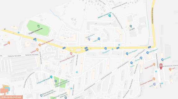 Ситилайт B в Вышгороде Ул. Набережная, перед поворотом на ул. Промышленную схема