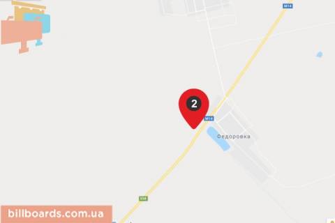 Билборд B в Федоровке (Николаевской обл), 6х3  трасса М14 -за Федоровкой схема