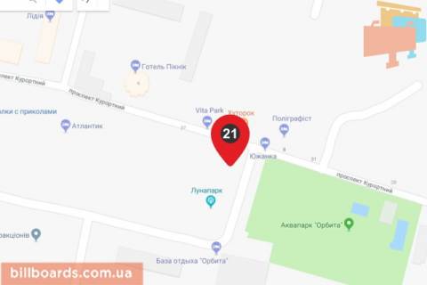 Billboard B in Kobleve, 6х3  Pered povorotom na lunopark scheme