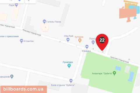 Билборд B в Коблеве, 6х3  Напротив Аквапарка схема