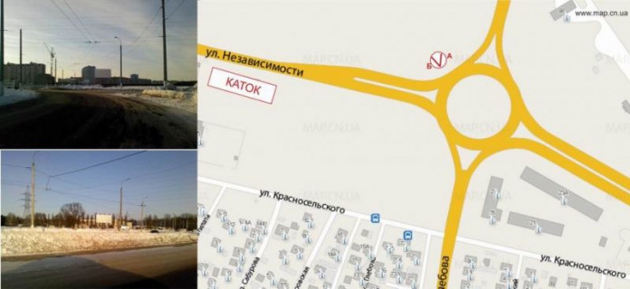 Billboard A in Chernihiv перехр вул. Незалежності та вул. Глібова-А scheme