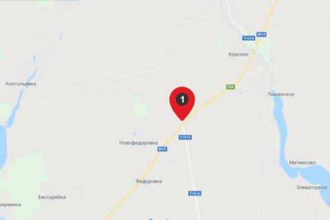 Билборд A в Федоровке (Николаевской обл), 6х3  трасса М14 - поворот на Рыбаковку схема
