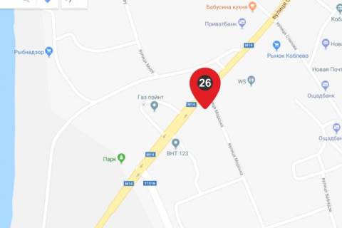 Билборд A в Коблеве, 6х3  трасса М14 перед ул.Морской (Чеб) схема