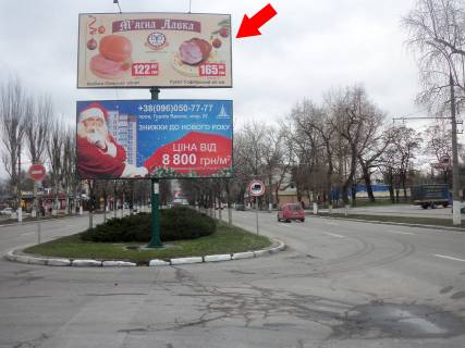 Билборд A в Кременчуге, 3х6  вул. Київська, 8 верхній з Києва фото 1