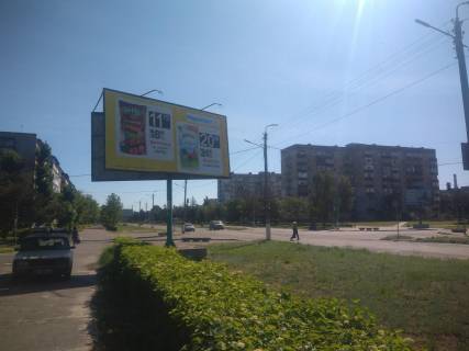 Билборд B в Горишние Плавни (Комсомольск), 3х6  вул. Героїв Дніпра - вул. Добровольського фото 1