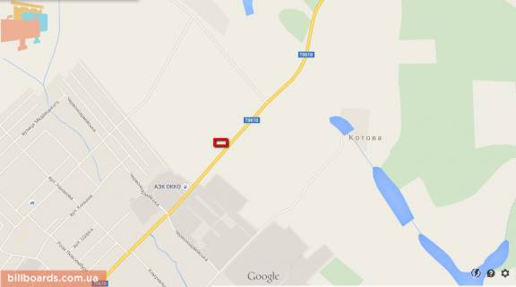Билборд B в Баре Виїзд з м. Бар в сторону Вінниці, 400 м від АЗС ОККО схема
