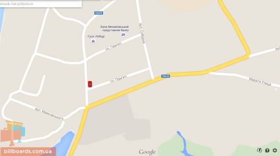 Билборд B в Баре вул. св. Миколая, поряд автостанція, універмаг побутової техніки схема