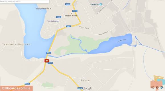 Билборд A в Баре В'їзд в м. Бар зі сторони С.Балки схема