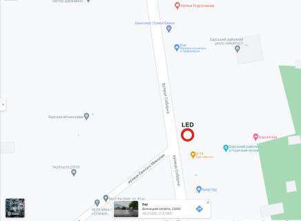Видеоборд A в Баре майдан св. Миколая, поряд Кінотеатр, бібліотека - 389466 схема