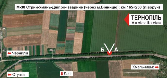 Білборд, Бігборд (Борд)  B у Тернополі, 3х6  траса Тернопіль-Хмельницький схема