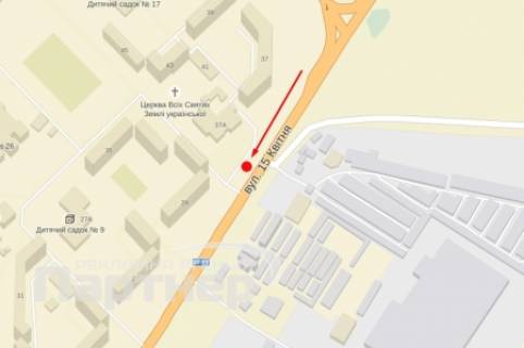 Билборд A в Тернополе, 3х6  15 Квітня схема