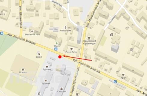 Билборд A в Тернополе, 3х6  Торговиця вул. (Живова) схема