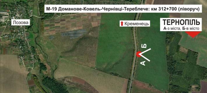 Билборд A в Тернополе, 3х6  траса Тернопіль-Кременець схема